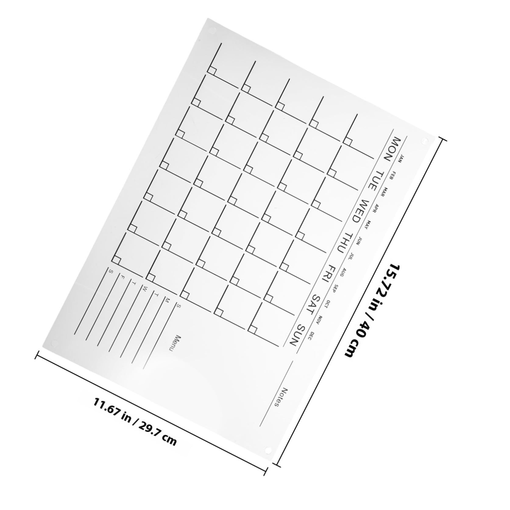 Acryl Wochenplaner für Wand Transparent Weihnachten Mottoparty 1 Satz