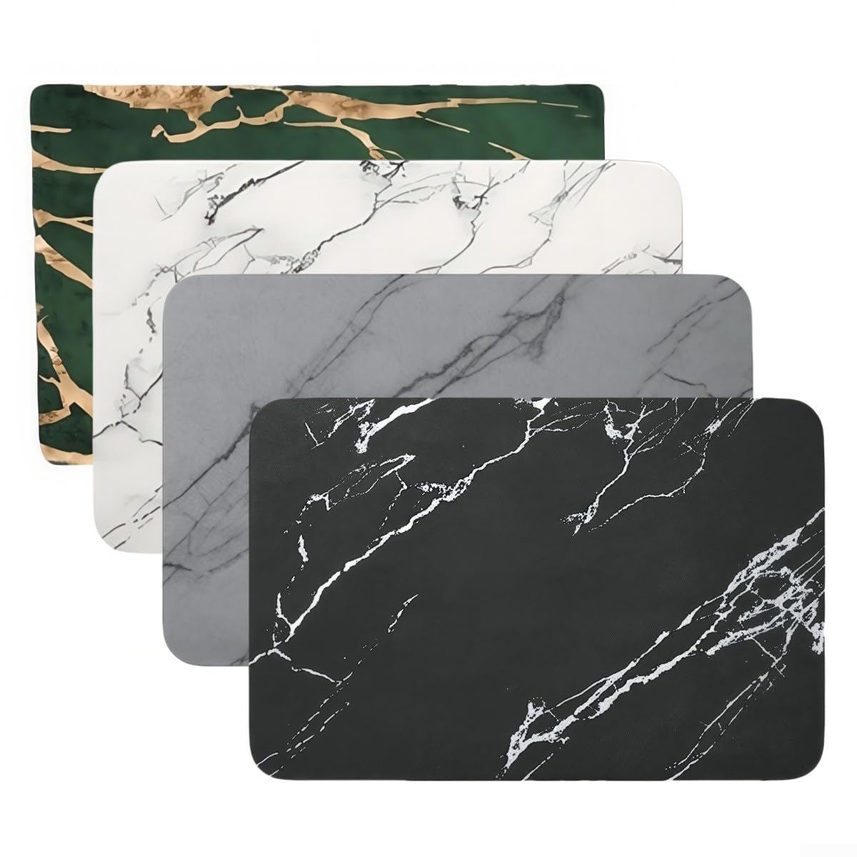Alfombra de baño multiusos de piedra de diatomita de secado rápido antideslizante para cocinas y pasillos, 60 x 40 cm (blanco)