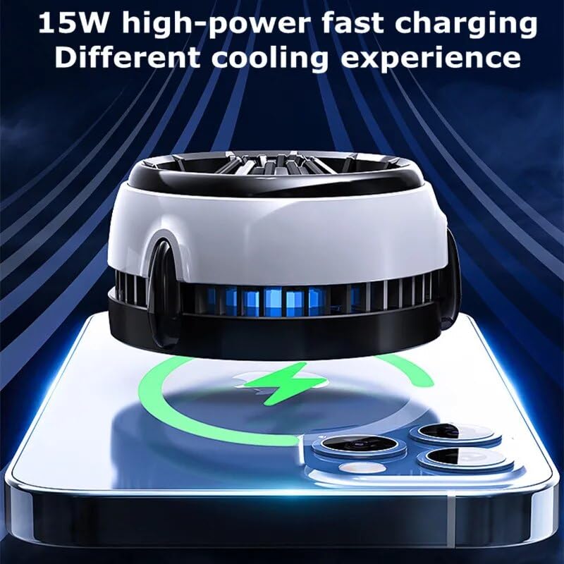 Miniatura 6 de MEMO Magnetic Gaming Phone Cooler - Fast Wireless Charger 15W, Portable Semiconductor Radiator Fan, for iPhoneiPadAndroid - Ideal for Gaming, Live