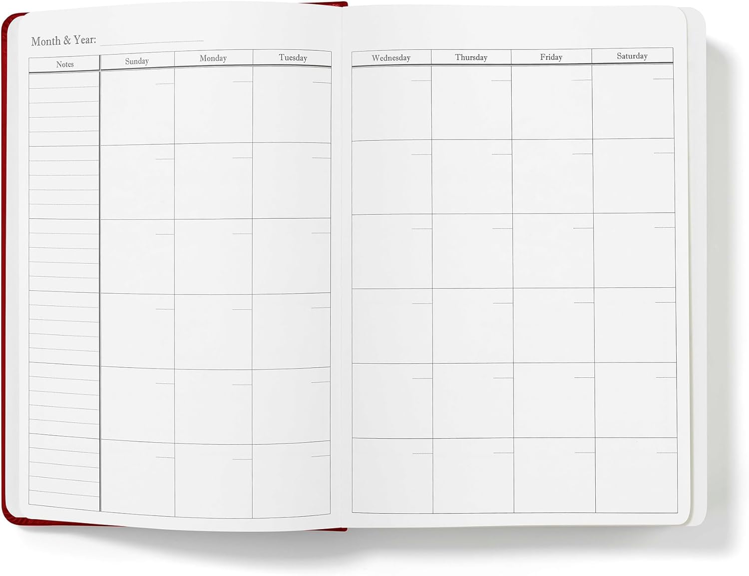 Wykeham's Executive 2026 Undated Daily Journal Planner – Customization Available (Crimson, 8.5"×5.5")
