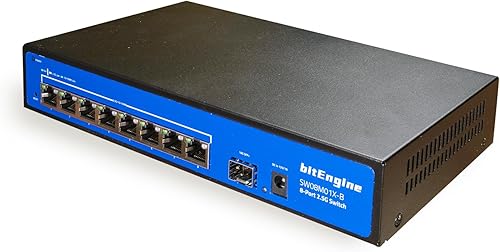 Miniatura 2 de Switch Ethernet no administrado de 8 puertos 2.5G con enlace ascendente SFP+ 10G, 8 puertos Base-T de 2.5G, capacidad de conmutación de 60 Gbps,