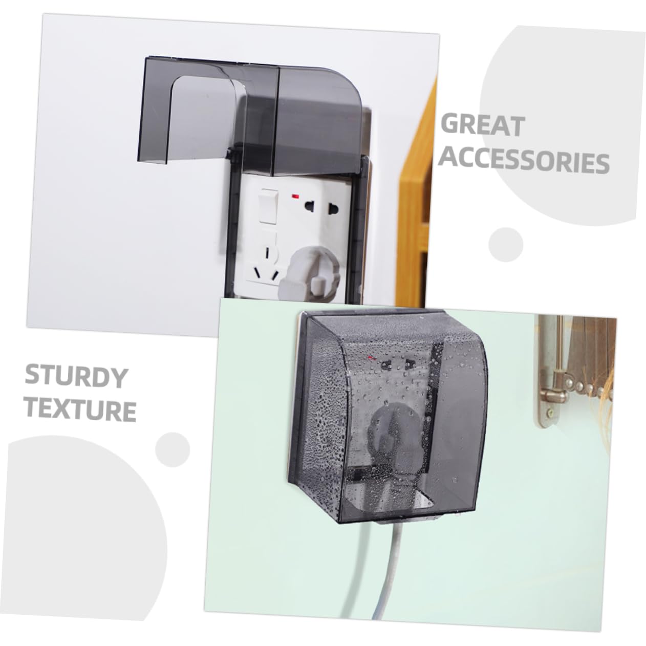 EXCEART 4 Set Coperchi Per Elettrica Impermeabili Da Protezione Per Outlet Da Bagno Copertura Autoaderente Per Elettrica Design Elegante E Pratico Facile Da Installare E Usare 2 Pezzi*4