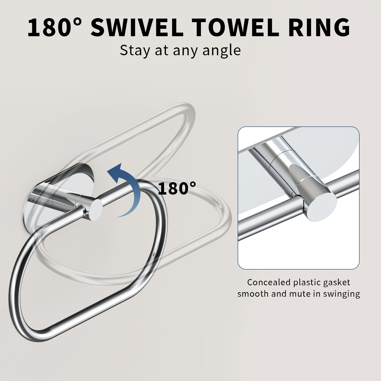 Toallero, soporte para toallas de mano de acero inoxidable para baño, autoadhesivo, colgador de toallas resistente para cocina, baño, caravana (cromo)