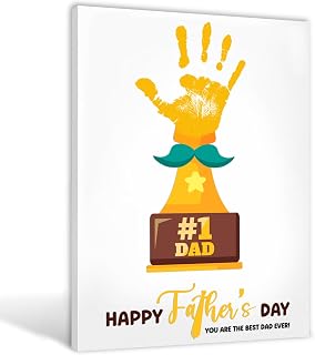 MIKAYENUS Happy DIY Fathers Day Crafts For Kids, Toddlers | Handprint craft kit, best dad hands down ideas, diy daddy handmade presents