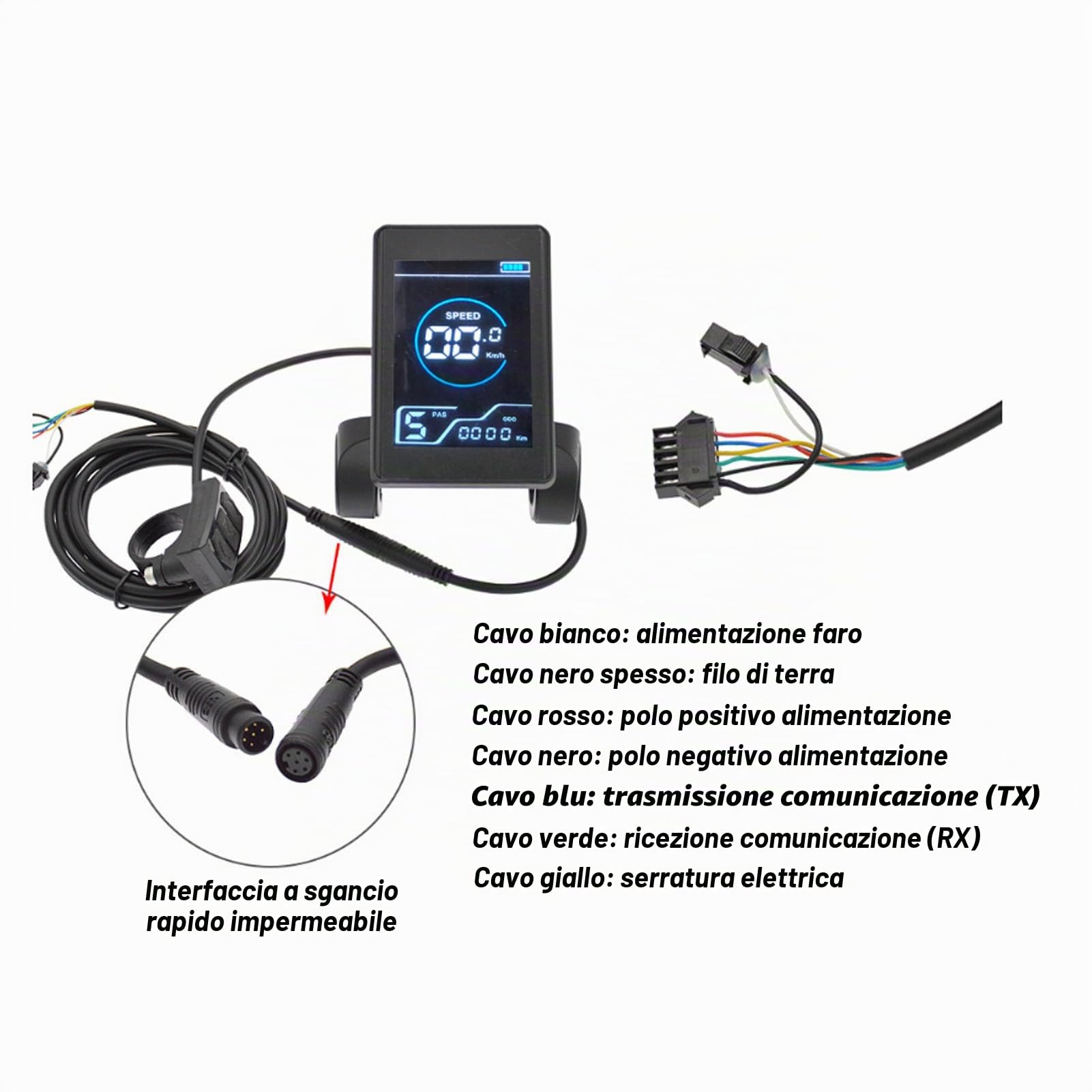 BuyWeek Kit Controller Brushless Bici Elettrica, 36V 48V 60V 450W 500W Controller Onda Sinusoidale in Lega di Alluminio Centralina Bici Elettrica con Pannello LCD