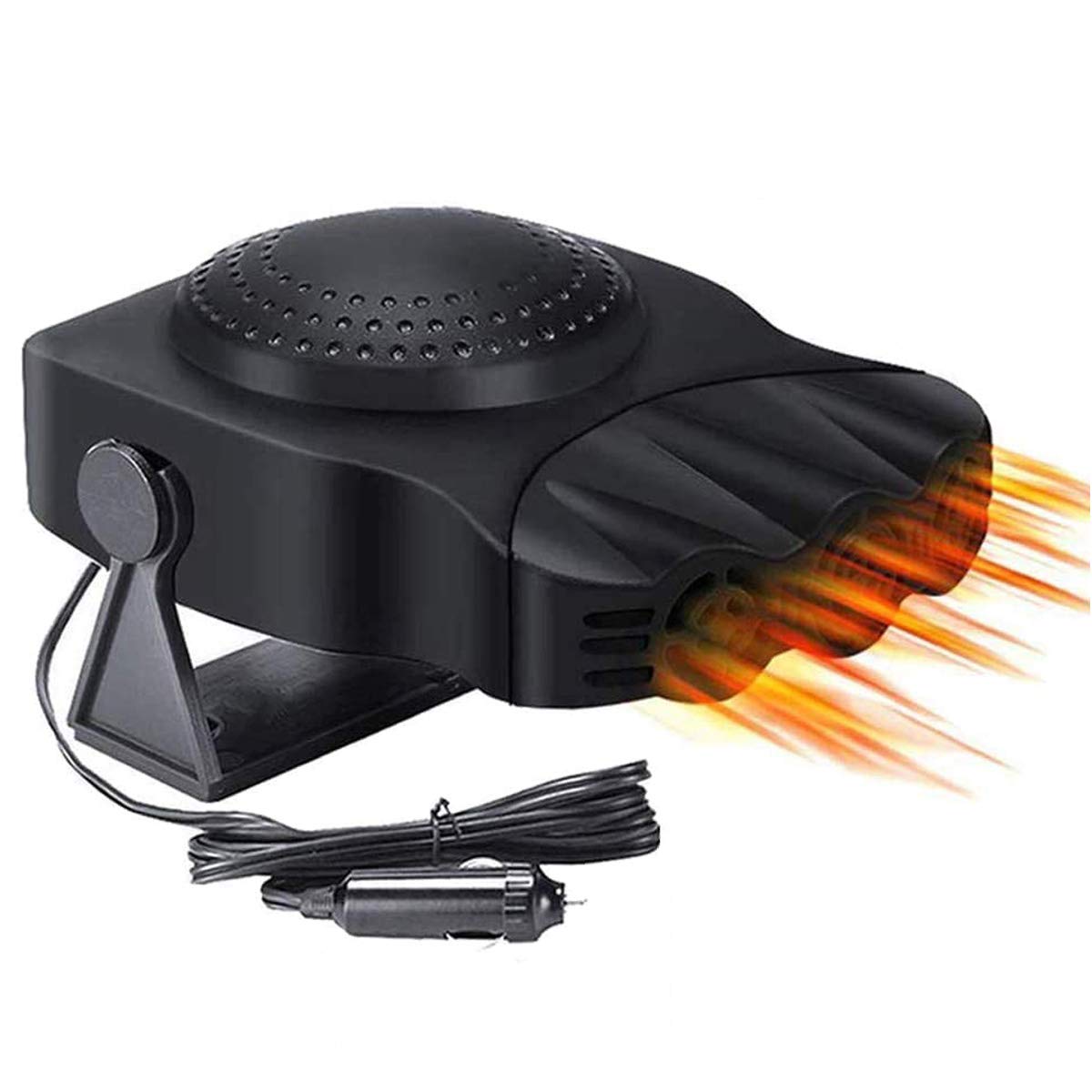 Car Heater，MUXAN Portable Car Heater Fan Plug into Cigarette Lighter Cooling Fan Fast Heating Defrost Defogger 12V Automobile Windscreen Fan Ceramic Heater Fan 3-Outlet 711038 (Black)