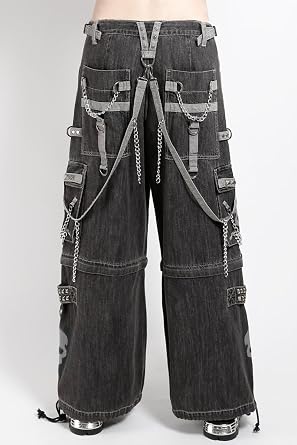 Tripp NYC Super Grey Skull Denim Pants [Black Denim] S