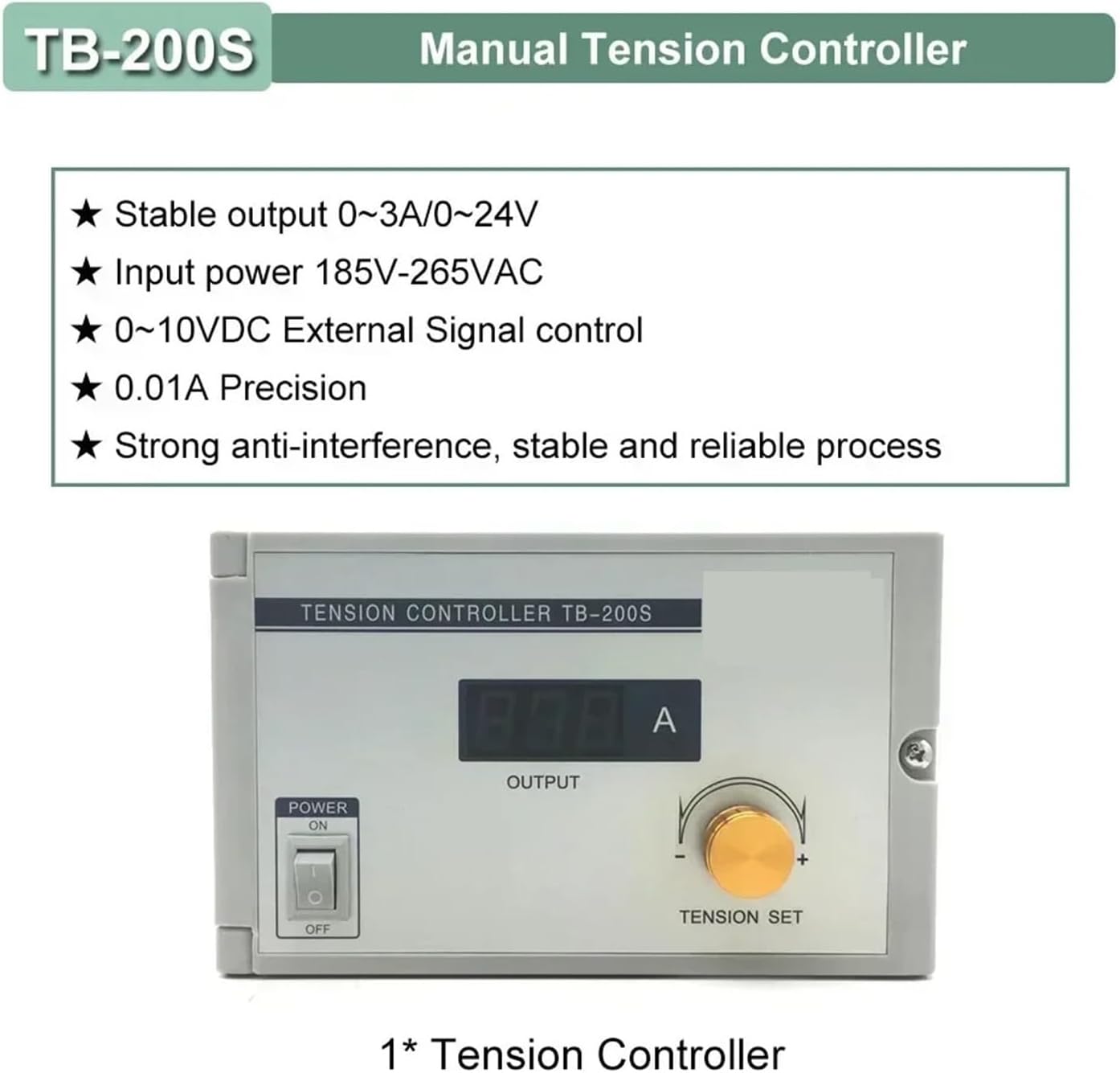 Magnetic Powder Clutch Brake Tension Controller Kit 6/12/50/100Nm 0.6/1.2/5/10kg DC24V 1000RPM(25Nm-2.5kg)