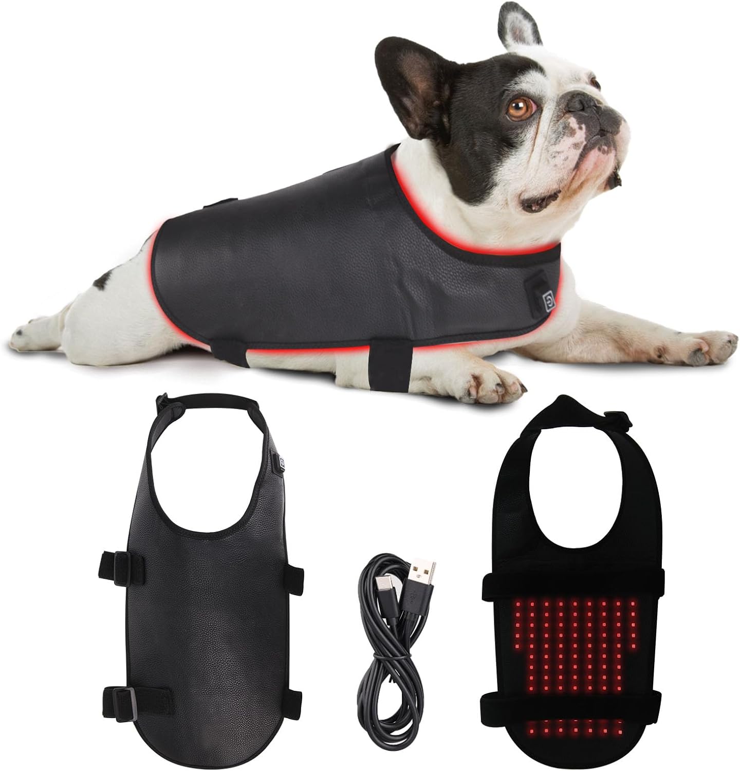 Red Light Ther/apy Back Belt for Dogs and Cats, Wireless Wearable Design with 3 Light Modes and 15-Min Auto Shutoff for Pet Back Care