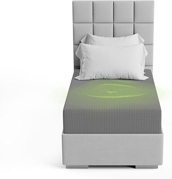 The Grounding Co. Fitted Terra Grounding Sheets Single Size Premium Organic Cotton Earthing Sheet with Silver-Infused Threads for Sleep, Recovery & Wellness Gray