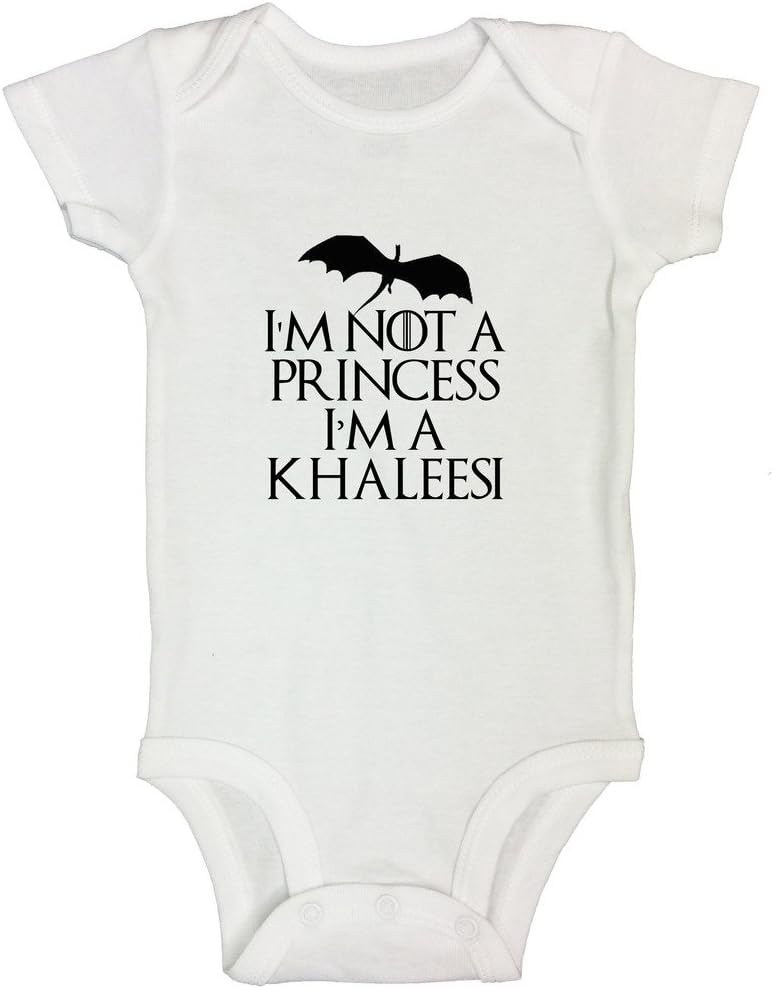 Kids Game of Thrones Onesie Child “Im Not a Princess Im a Khaleesi” - Funny Threadz, 3-6 Months, White
