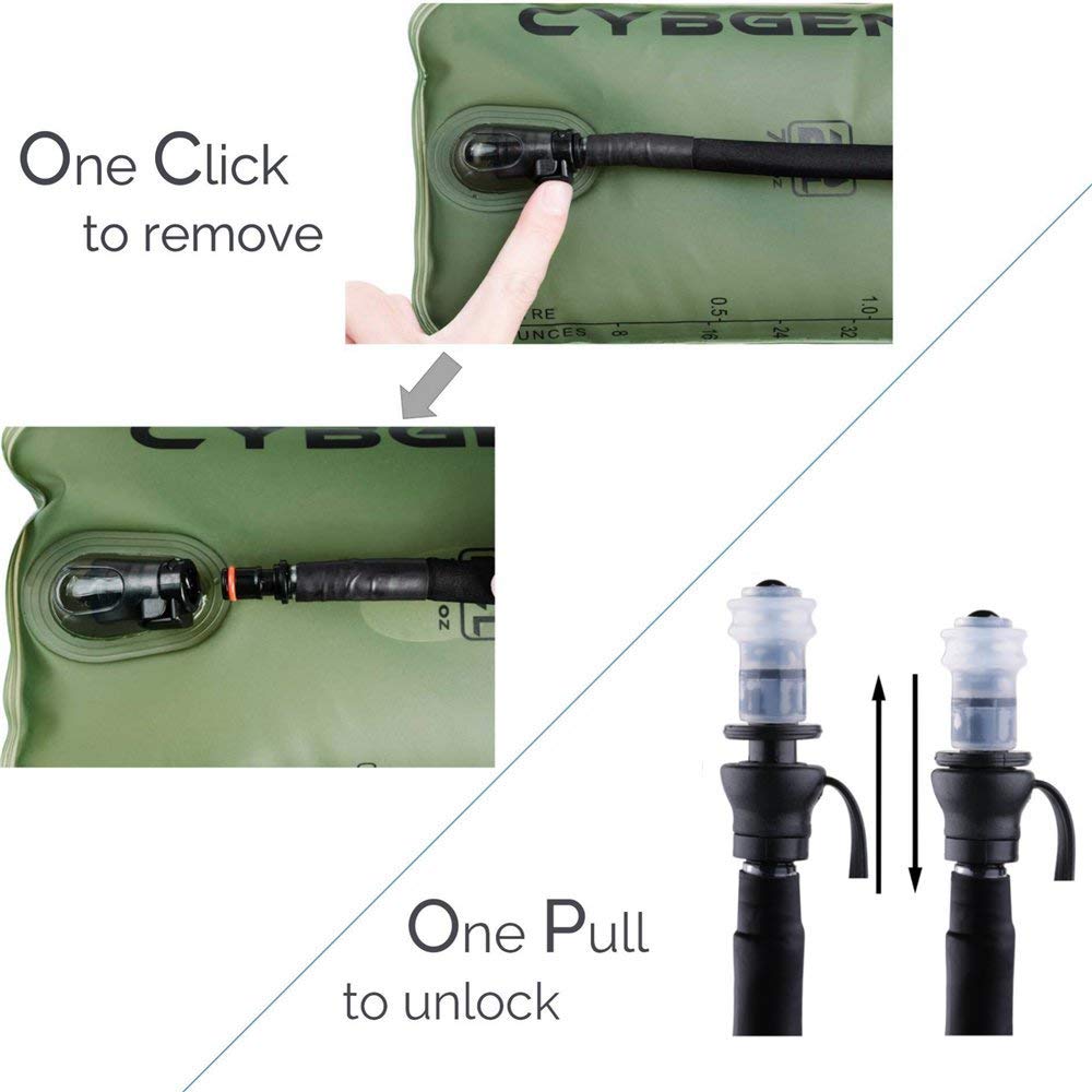 Bolsa de Hidratación con una Boca Ancha, Bolsa de Agua Portátil, Vejiga de Hidratación con Tubo para Beber Aislado, Antifugas, Adecuada para Senderismo, Camping, Ciclismo y Escalada(Verde-2L)