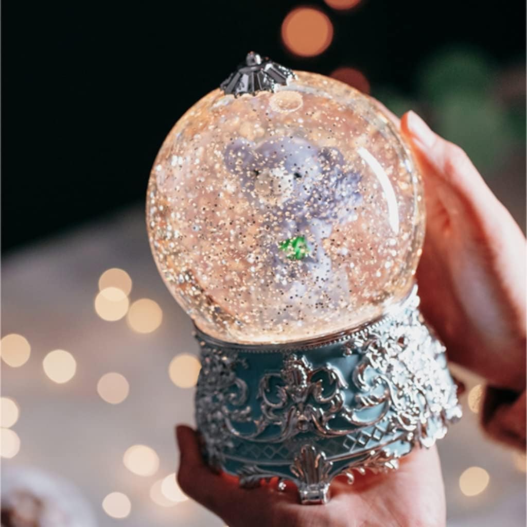 Fantasy Snowflake Crystal Ball Music Box Octave Night Light to Send Male Girlfriend Bestie Birthday Gift