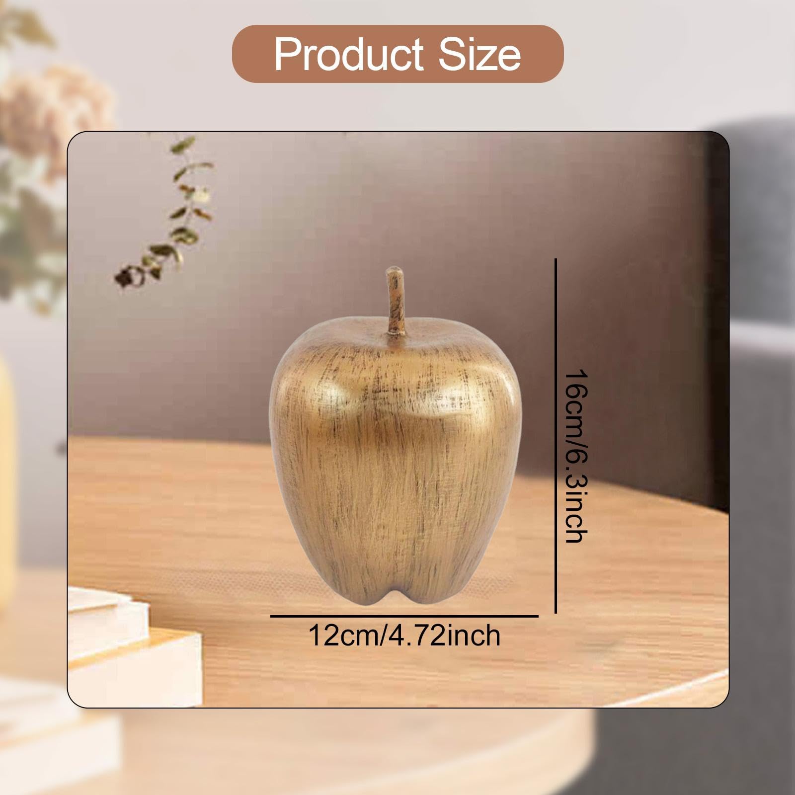 Dekofigur Apfel Statue Sammlerstück Harz Obst Skulptur Desktop Ornament für Wohnzimmer Schreibtisch Büro Heimdekoration