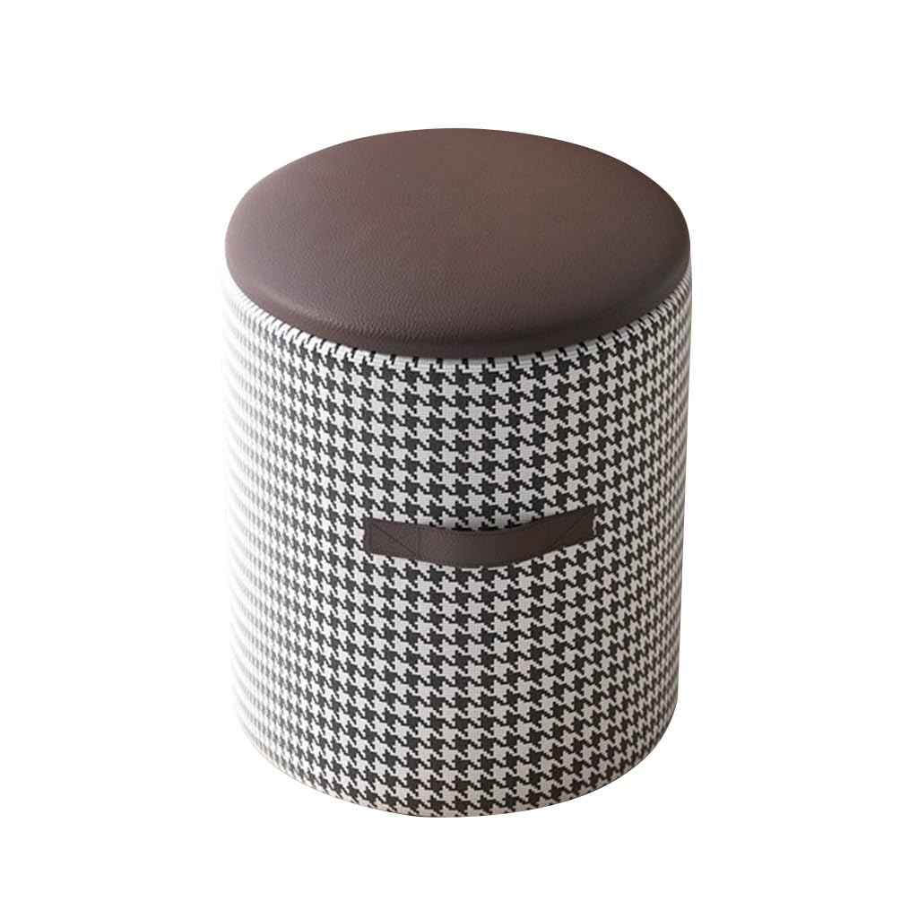 Pouf repose-pieds multifonctionnel cuir capitonné marron