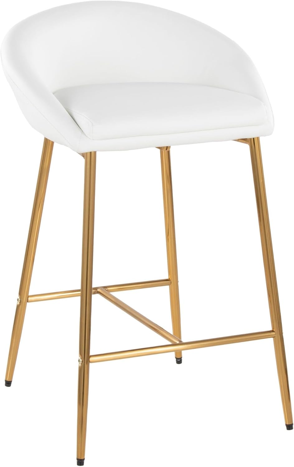 LumiSource Matisse Counter Stools for Kitchen Counter, Counter Height Chairs, Bar Stools Set of 2, Counter Height Chairs, Bar Stools for Kitchen Island (White Faux Leather)