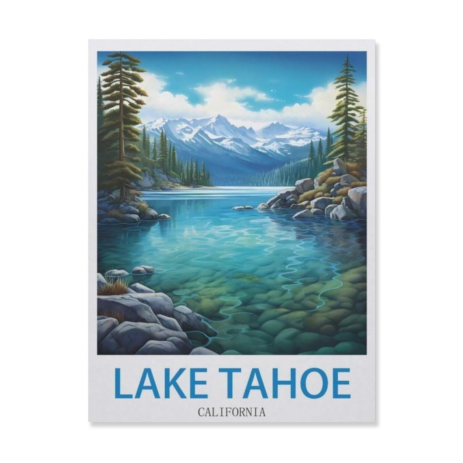 Vintage Metal Tin Sign，Lake Tahoe California，Funny Bathroom Decor, Restroom Decoration, Funny Bathroom Wall Art Tin plaque(15x30cm）6x12 inch-EH27