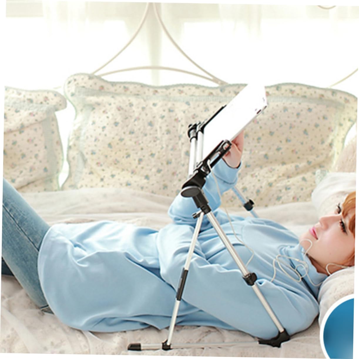 Angoily Soporte De Tablet Plegable y Ajustable Soporte para Tablet Pc y Móvil Diseño Multifuncional para Uso Mesa y Cama