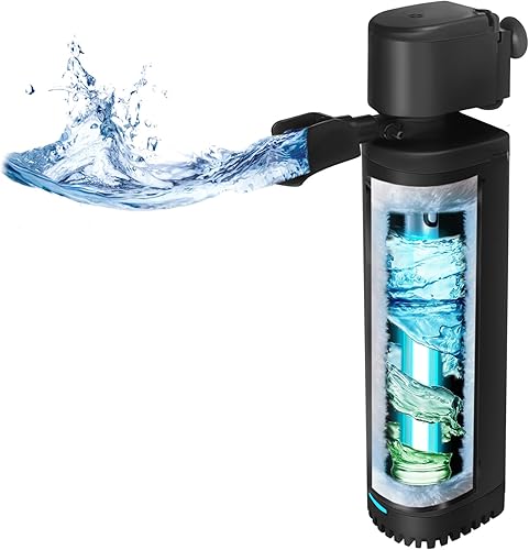 Miniatura 12 de Filtro de Acuario UV de 600GPH para Tanque de 75-300 Galones, Filtro de Tanque Grande para Peces y Tortugas, Máquina Limpiadora de Agua Verde,