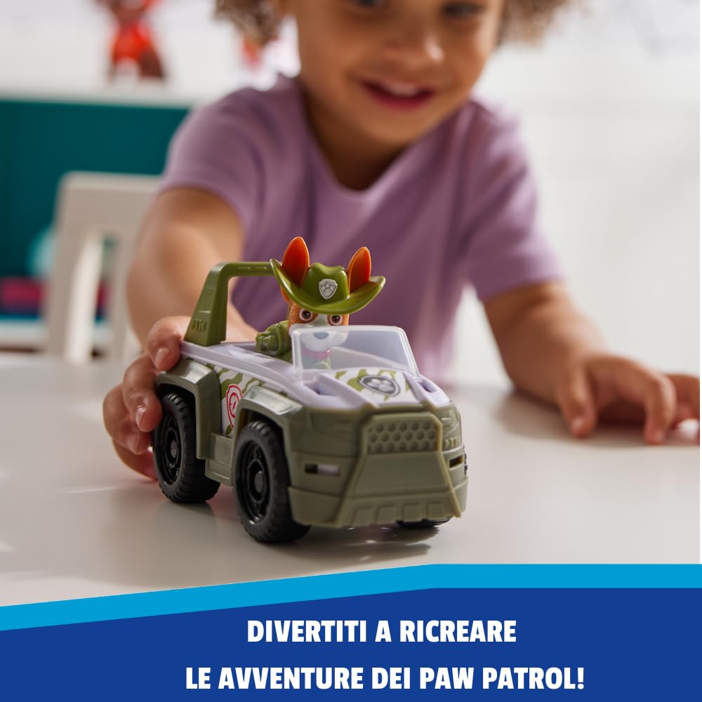 Paw Patrol, Veicolo Jungle Cruiser di Tracker 2025, Veicolo e Personaggio Tracker, Giochi per bambini e bambine dai 3 anni in su