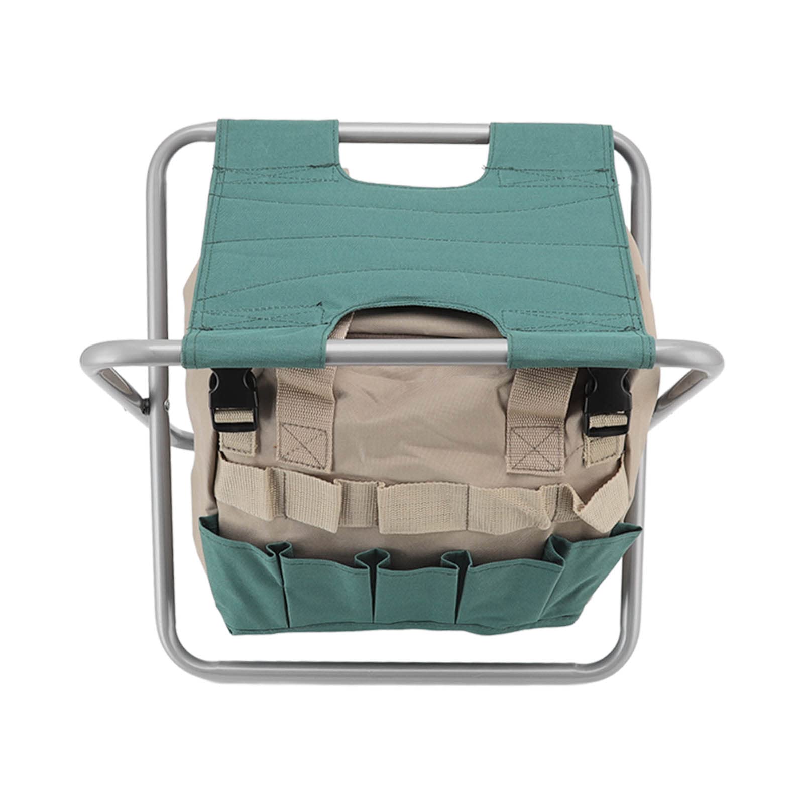 Aramox Tabouret Pliant de Jardin, Chaise Pliante d'extérieur en Tissu Oxford 600D avec Sac de Rangement pour Outils Amovible, Siège Portable d'une capacité de 100 Kg pour Le Jardinage, la Pêche, Le