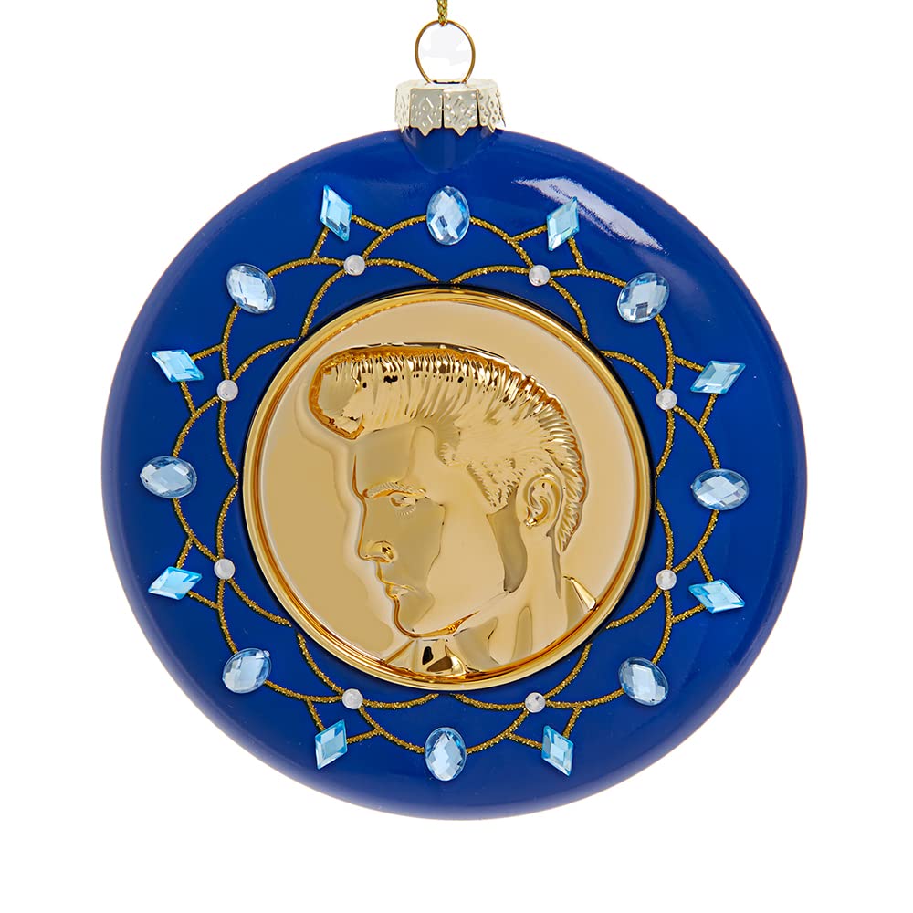 Kurt Adler 100M Elvis Presley® Glass Disc Ornament