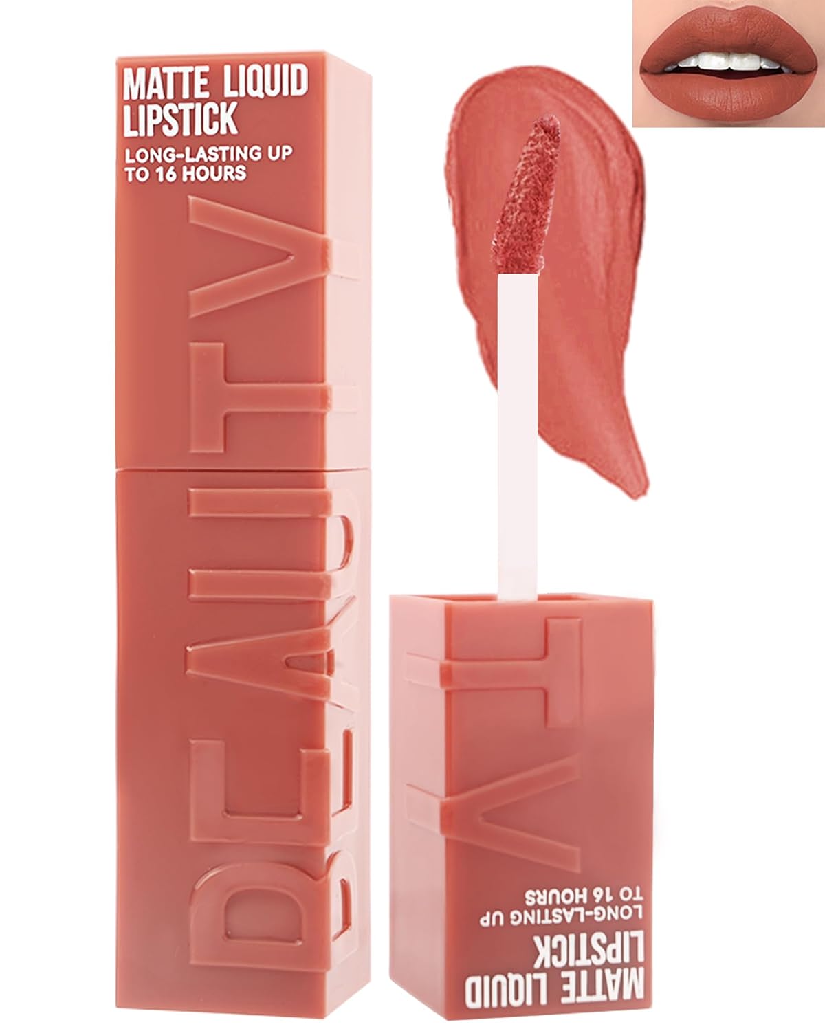 Matte Orange Brown Lipstick Long Lasting,Lip Tint Stain Lip gloss for Women