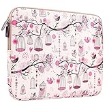 Plemo 11-11.6 Inch Laptop Sleeve Case Waterproof Canvas Fabric Bag for 11.6-Inch MacBook Air / Laptops / Notebook, Pink