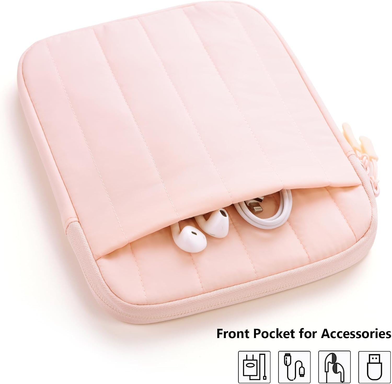 Puffy Sleeve Pouch for 6.8-7 Inch Kindle/eReader/eBook (Puffy Pink)