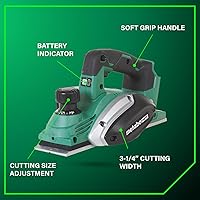 Vista 4 de Metabo HPT Cepilladora manual inalámbrica MultiVolt™ de 18 V Solo herramienta - Sin batería 3-1/4 pulgadas P18DSLQ4