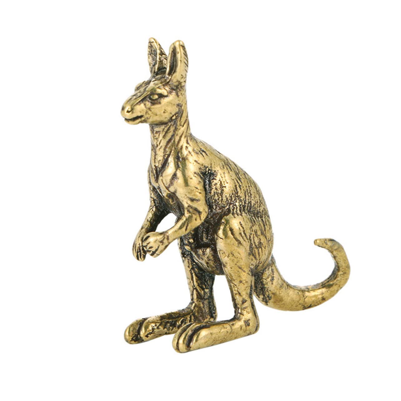 Statue de kangourou en laiton pour une décoration de bureau vintage et chic