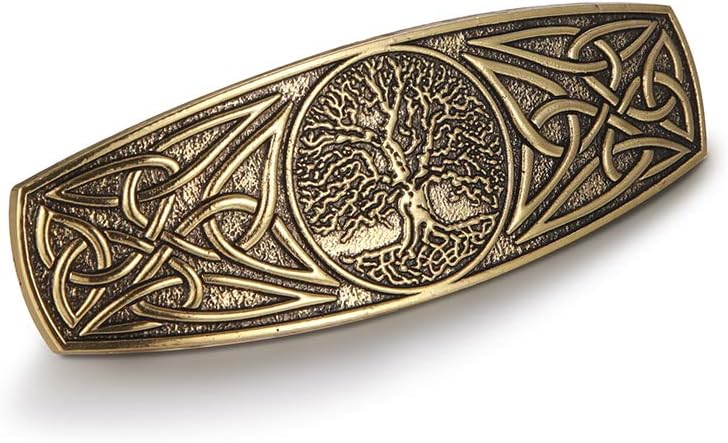 Dreamtimes Fashion Vintage Celtic Knot Hair Clip Metal Barrettes Hair Accessories Pattern Engraved Headwear Styling Gifts for Women Girls (Gold)