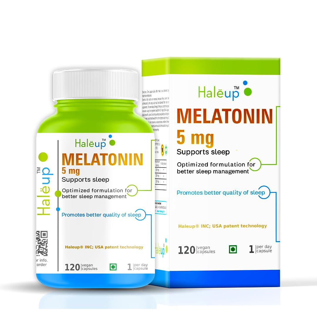 Melatonin Capsules 5 mg | Non-addictive I Calmness and nerve relaxation | Sleep cycle regulation | Muscle restoration & relaxation - 120 Veg capsules-picture-17