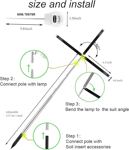 Miniatura 42 de Luz de cultivo de plantas, luz LED yadoker de espectro completo para plantas de interior, altura ajustable, temporizador automático, bajo voltaje