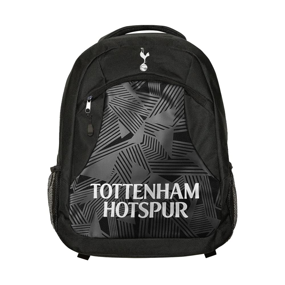 Icon Sports Fan Shop World Soccer Club Team Logo Officially Licensed Premium Backpack (TOTTENHAM BLACK, ONE SIZE)