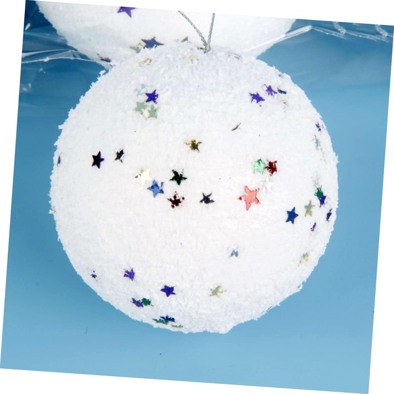 4cm Balls White Snowflake Ornaments Winter Ball Decorations for Christmas Tree