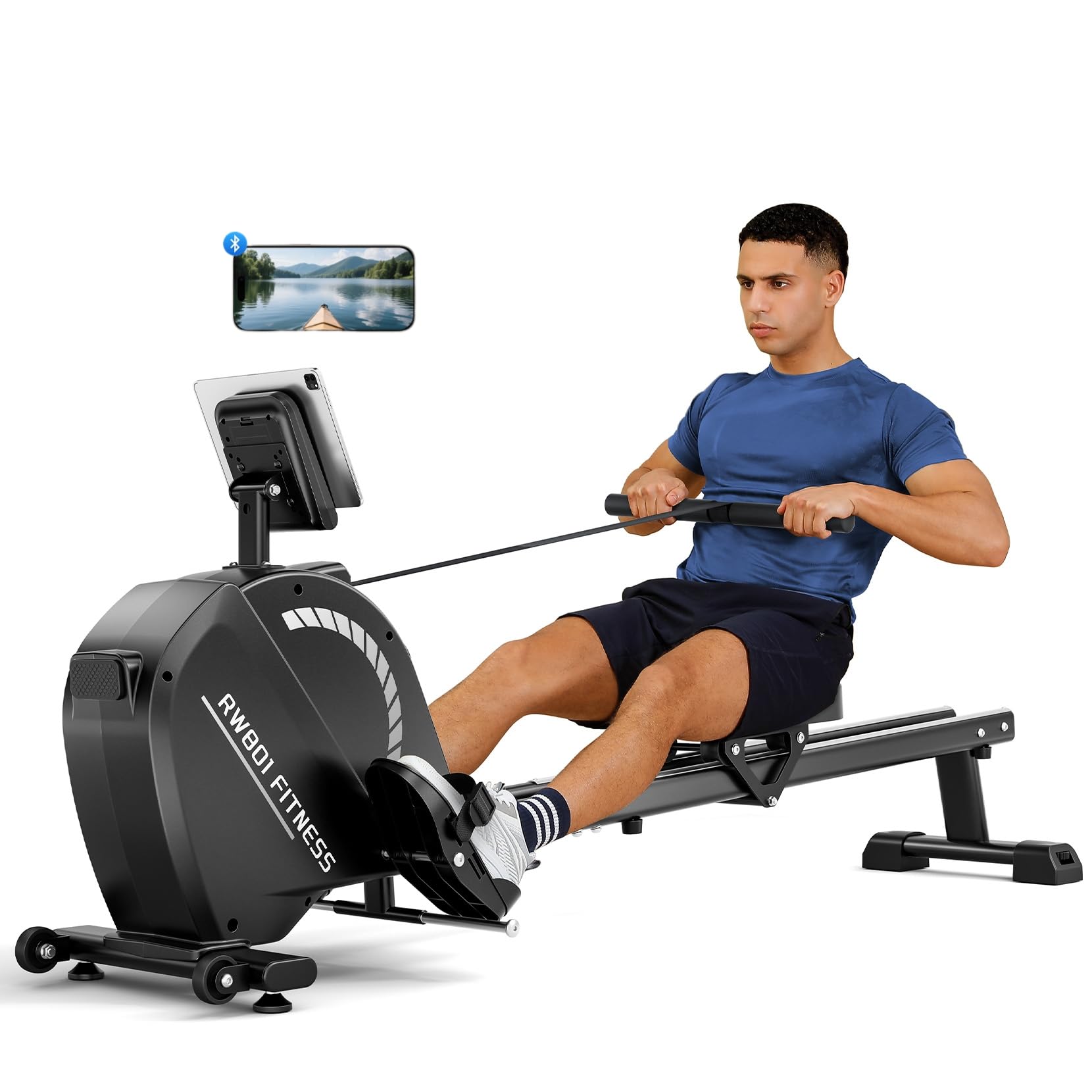 Dripex Home Rowing Machine, Foldable Rowing Machine, Quiet Full Body Workout Equipment, Rowing Machines for Home, Rower Machine For UK Apartment, Small Space, Daily Full Body Fitness Training