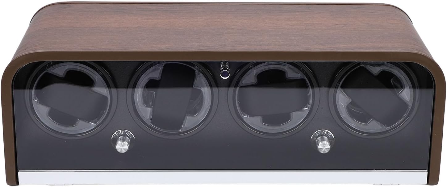 4 Watch Winder, Automatic Watch Winder with Optical Grade LED Light, 5 Adjustable Modes, Ultra Quiet Motor & Blue Light, Elegant Watch Winder Display Box for Man Woman
