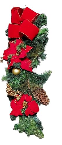 Ashland Diseñador Premium Floral Navidad Poinsettia & Ornamento Lágrima