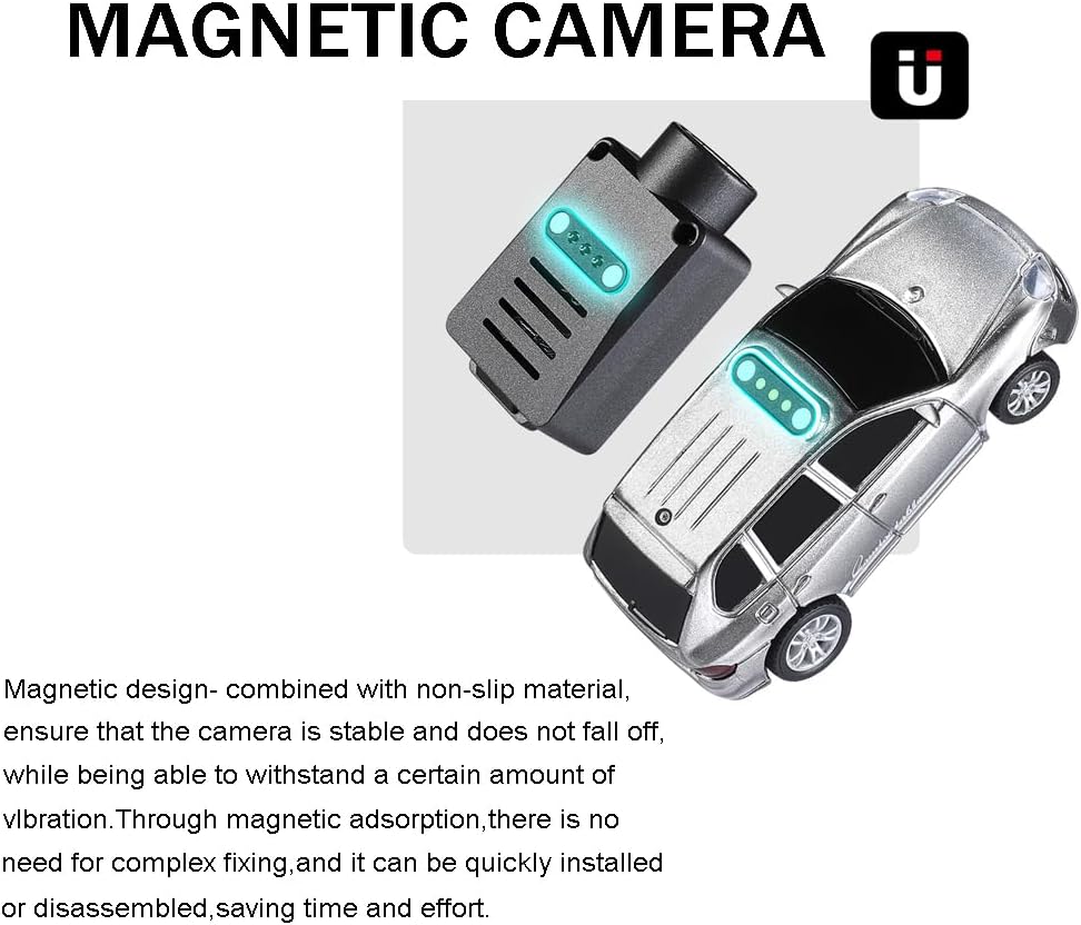1:64 Mini Remote Control Car with Magnetic 1080P HD FPV Camera Sliver 2.4Ghz APP Version Small RC Car for Adults