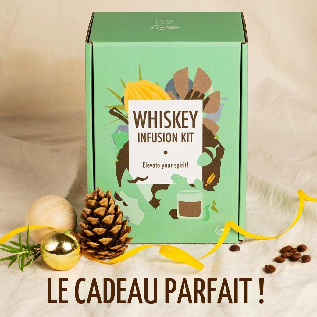 Kit D'infusion pour Whisky par Craftly | Infusions D'agrumes, D'épices Et De Plantes pour Cocktails Maison | Kit Alcool DIY | Cadeau Unique pour Hommes & Femmes | Cadeaux De Noël pour Elle & Lui