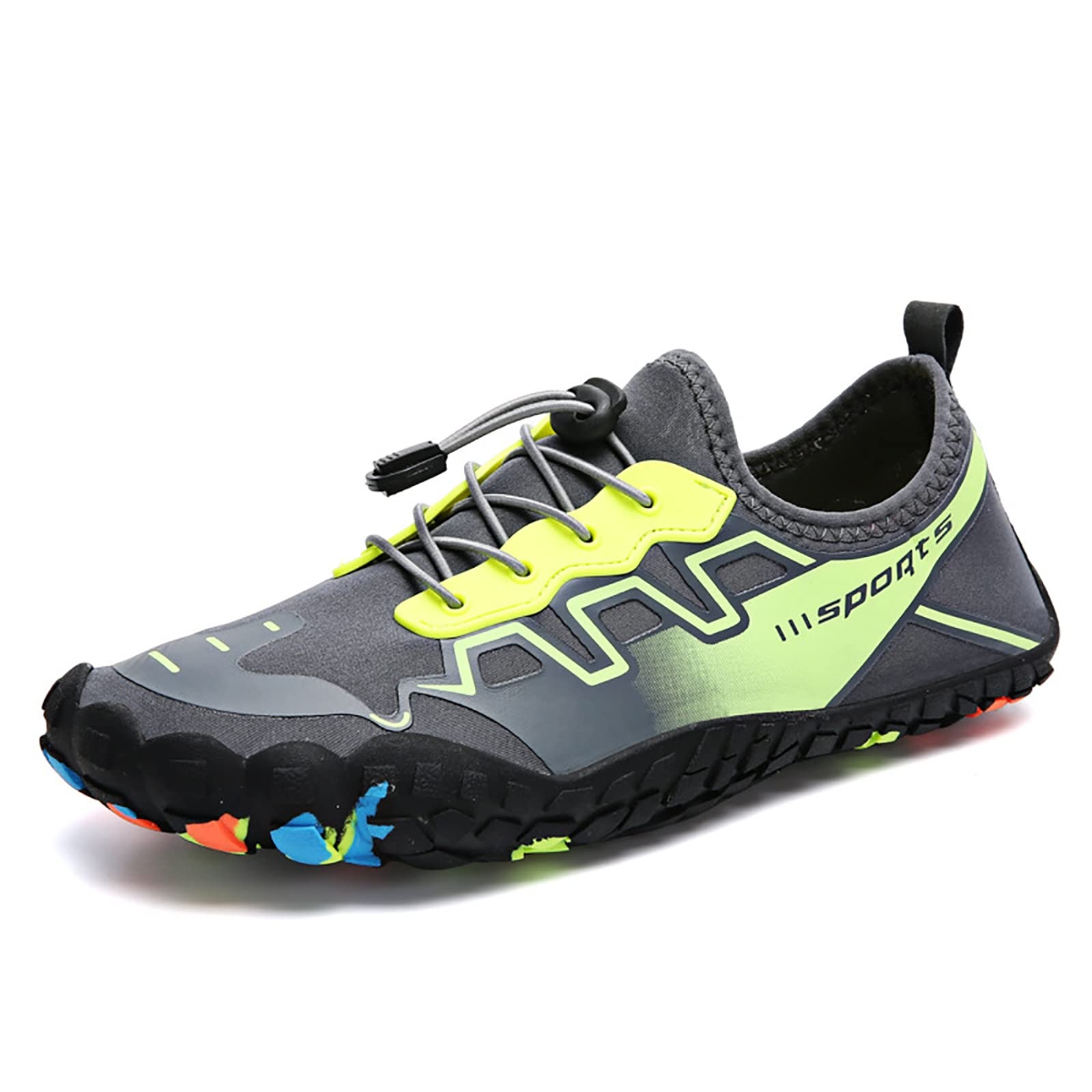 Unisex sportowe buty turystyczne do wody, oddychające wysokie elastyczne wsuwane szybkie suche antypoślizgowe buty do sportów wodnych boso, do wędkowania Surfing nurkowanie buty plażowe(Green,36 EU)