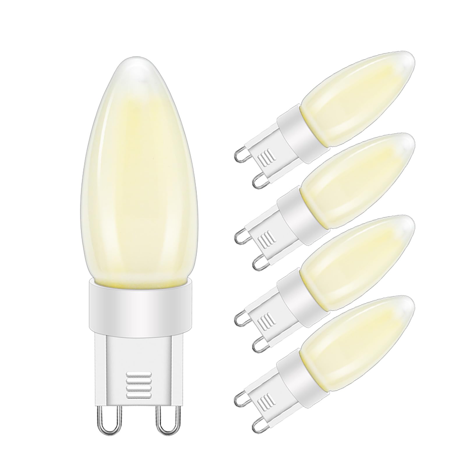 Ruiandsion G9 LED Bulbs Dimmable 6000K White 220-240V 4W 4 Filament LED G9 Home Light Bulbs Equivalent 40W Halogen Lamp for Indoor Home Chandelier Ceiling Lights(10PCS)