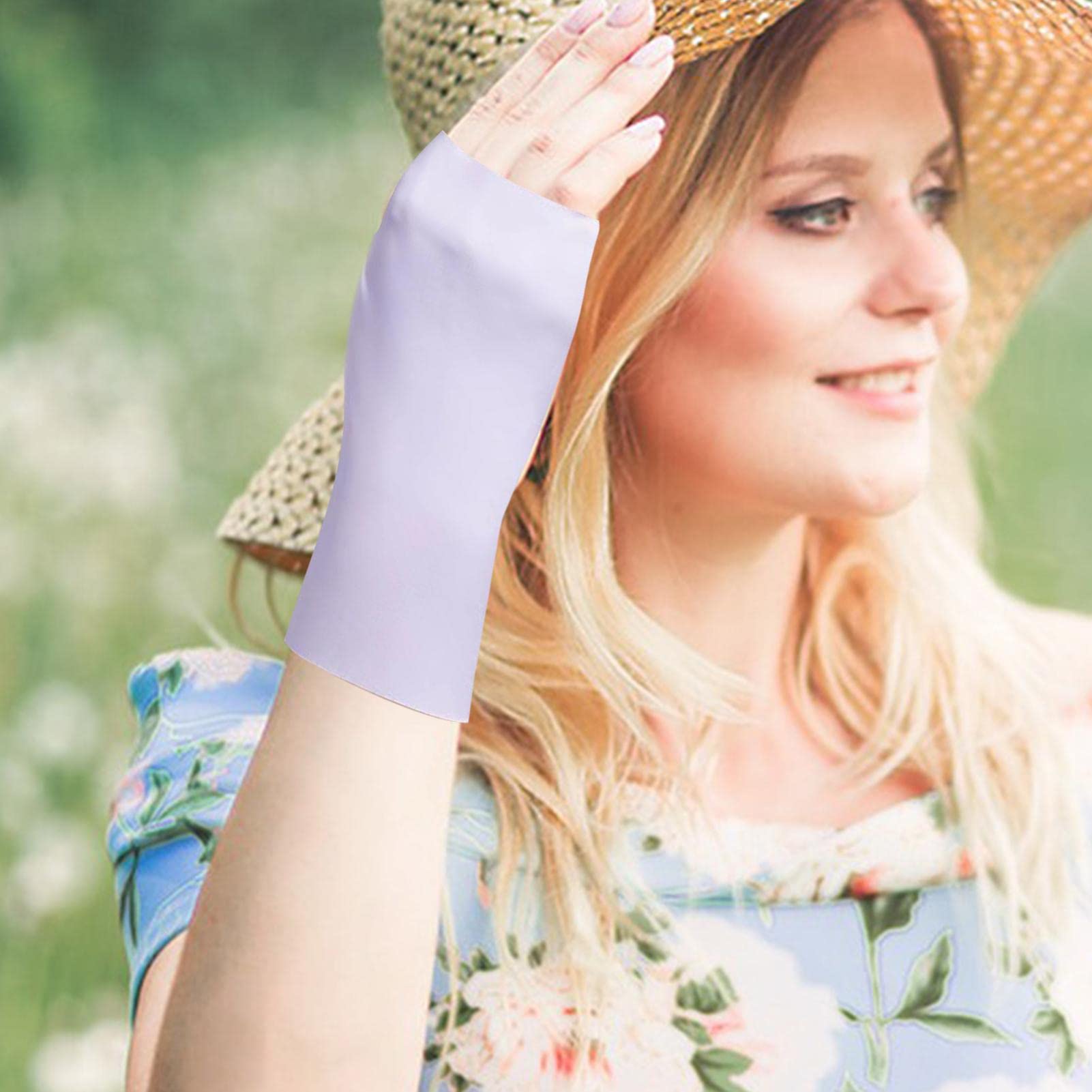 Genérico Guantes sin dedos con protector solar | Guantes de ciclismo de verano |Mitones de protección solar UV, medio dedo para mujeres y hombres, transpirables