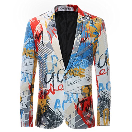 Allthemen Trajes para Hombre Blazer Chaquetas Impresas Chaqueta de Esmoquin de Fiesta con un botón