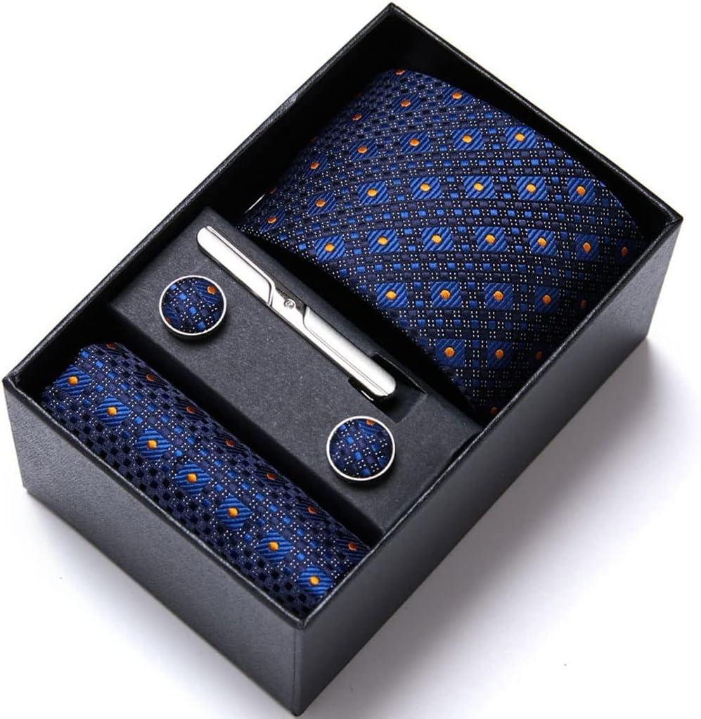 SMEJS ネクタイ ハンカチ カフスボタン ​​セット ネクタイ ボックス