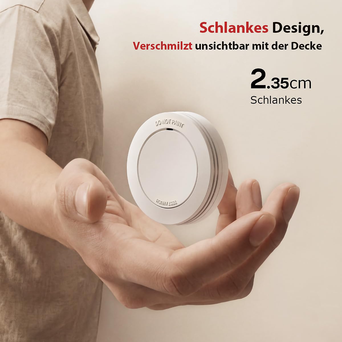 Safeliveo Rauchmelder 10-Jahres-Batterie 85 dB Alarm ohne Blinkende LED Stummschaltung EN 14604 6er Set