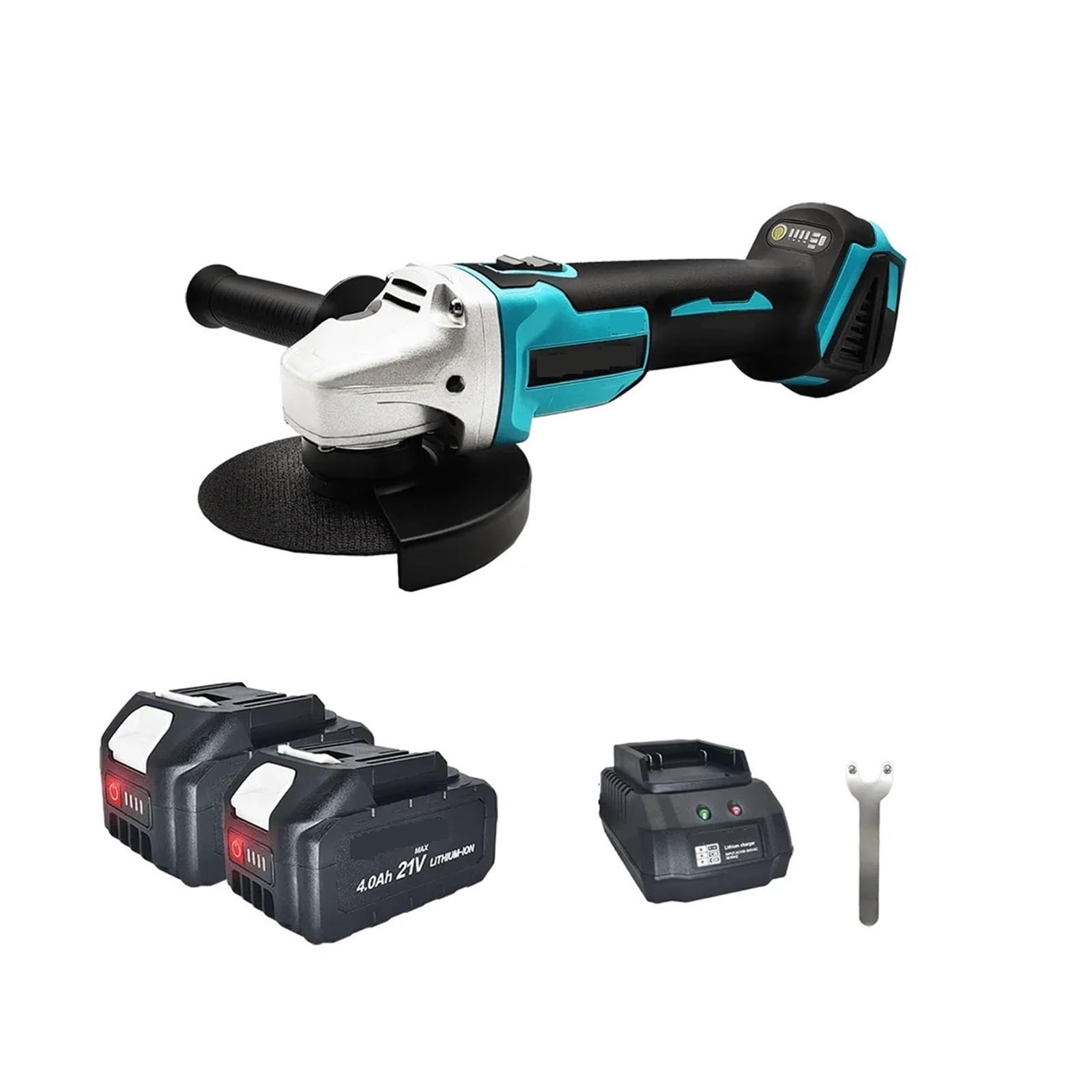 LNHHG 125mm Brushless Angle Grinder Cordless 18V Variable Speed Cutting Tool for Home DIY(2PCS 4.0Ah Battery)