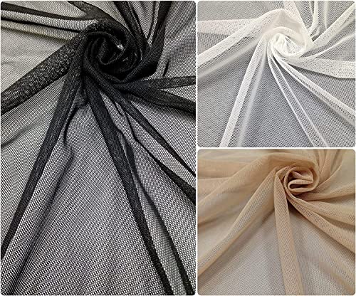 Image of Multi Purpose Solid Nylon Soft Net Combination Fabric - for Wedding, Parties, Costumes, and Decoration (32.8 x 4 Feet, Black)