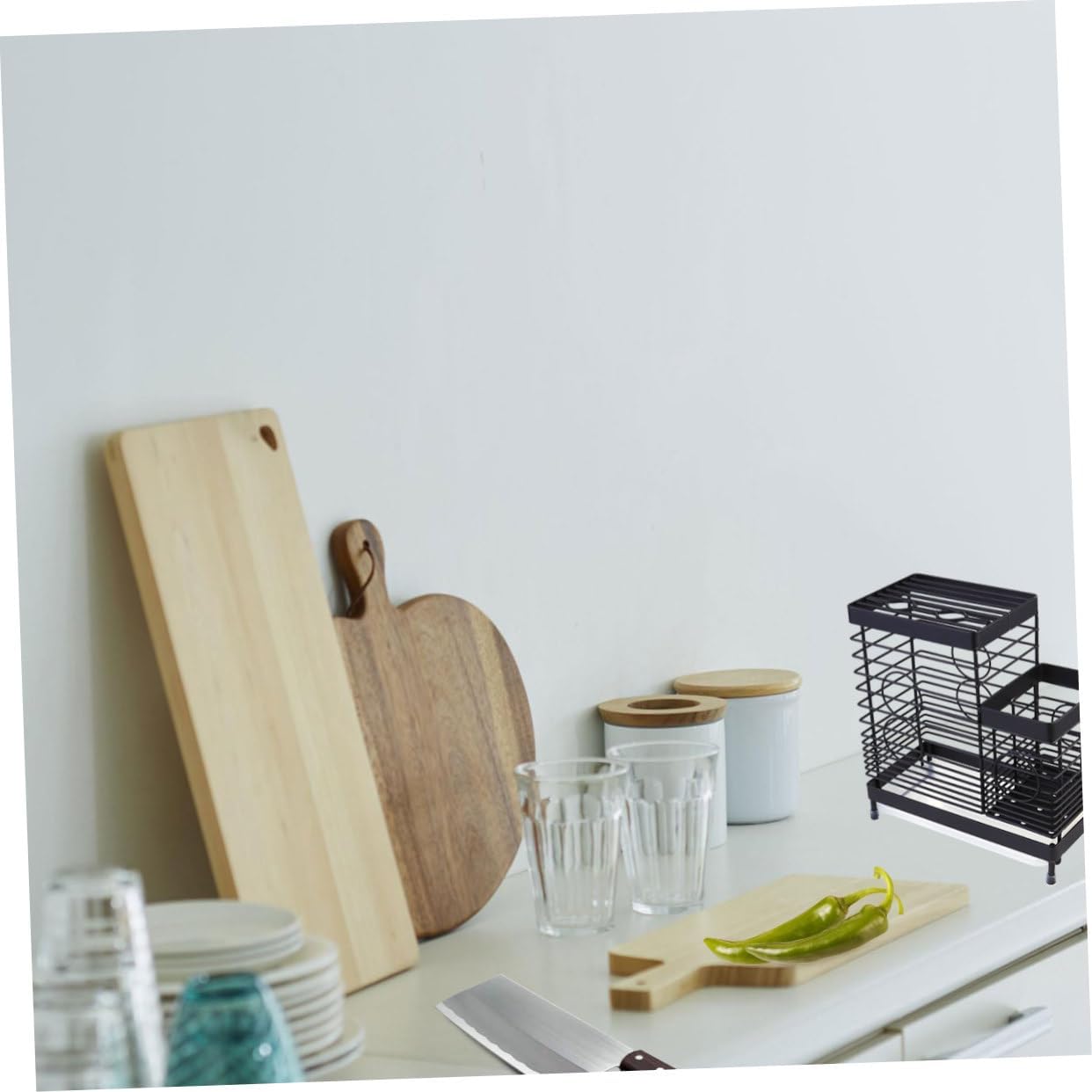 Stainless Steel Kitchen Rack Storage Organizer Multi-functional Cookware Stand for Cutlery Knives and Utensils Anti-rust Kitchen Tool Holder Space-saving Design for Tidy Cooking Environment